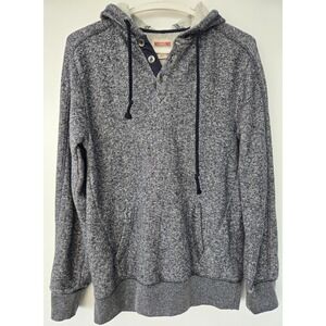 Mossimo Supply co. Hoodie Metal Button Pockets Blue Marled Men's S Quiet Luxury